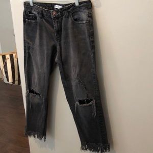 Zara boyfriend distressed denim jeans